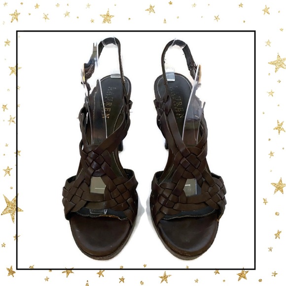 Lauren by Ralph Lauren Brown Leather Heels 7.5 - Picture 4 of 7